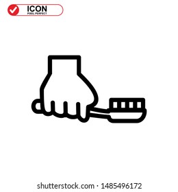 
scrubbing brush icon isolated sign symbol vector illustration - high quality black style vector icons
