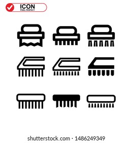 scrubbing brush icon isolated sign symbol vector illustration - Collection of high quality black style vector icons
