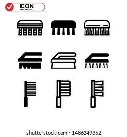 scrubbing brush icon isolated sign symbol vector illustration - Collection of high quality black style vector icons
