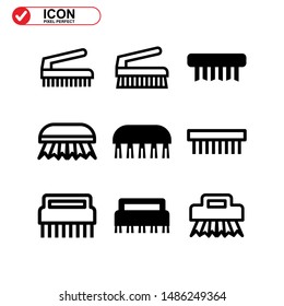 scrubbing brush icon isolated sign symbol vector illustration - Collection of high quality black style vector icons
