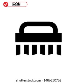 scrubbing brush icon isolated sign symbol vector illustration - high quality black style vector icons
