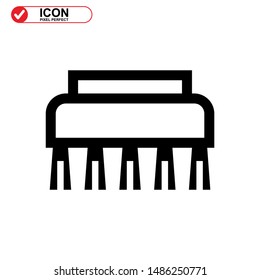 scrubbing brush icon isolated sign symbol vector illustration - high quality black style vector icons
