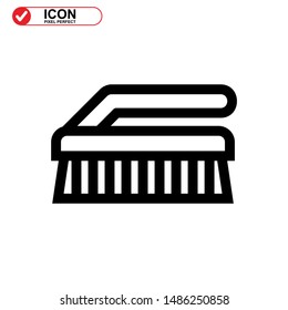 scrubbing brush icon isolated sign symbol vector illustration - high quality black style vector icons
