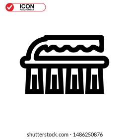 scrubbing brush icon isolated sign symbol vector illustration - high quality black style vector icons
