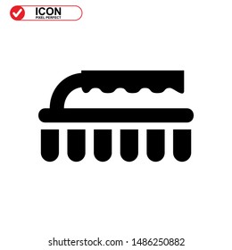 scrubbing brush icon isolated sign symbol vector illustration - high quality black style vector icons

