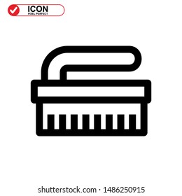 scrubbing brush icon isolated sign symbol vector illustration - high quality black style vector icons
