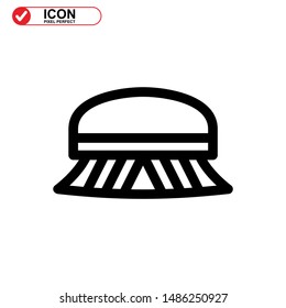 scrubbing brush icon isolated sign symbol vector illustration - high quality black style vector icons
