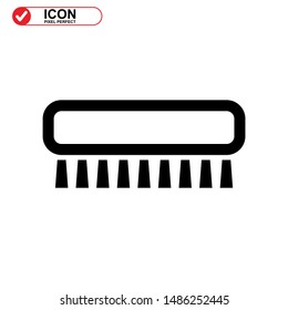 scrubbing brush icon isolated sign symbol vector illustration - high quality black style vector icons
