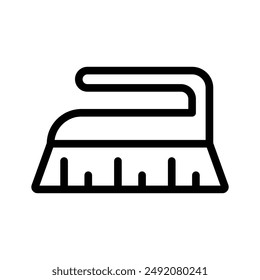 Scrubbing brush icon linear logo mark in black and white