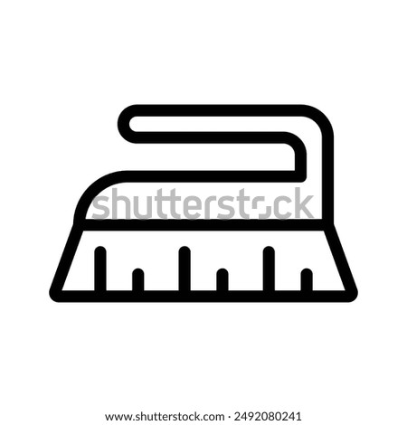 Scrubbing brush icon linear logo mark in black and white