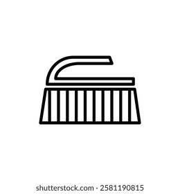 Scrubbing brush icon Thin line art isolated