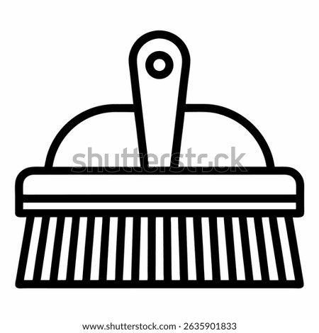 scrub-brush vector line art icon logo 