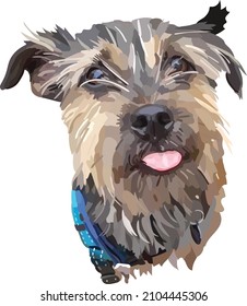Scruffy Ilustrado Mongrel Dod Realista