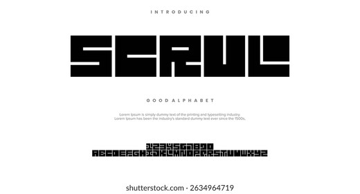 SCRUL minimal abstract alphabet fonts. Typography  logo creative font. vector illustration