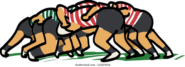 Rugby Scrum Stock Vectors, Images & Vector Art | Shutterstock