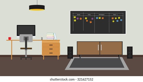 Scrum agile board with scrum board agile and workspace