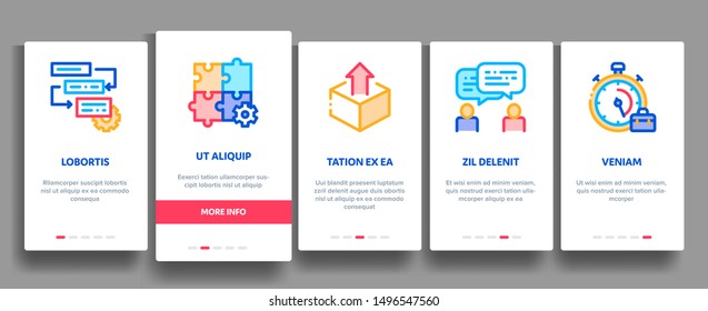 Scrum Agile Vector Onboarding Mobile App Page Screen. Illustrations