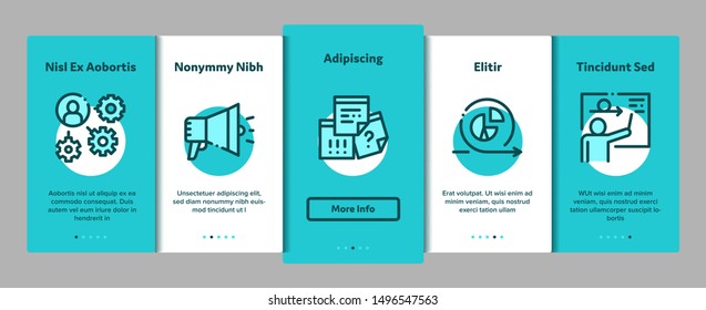 Scrum Agile Vector Onboarding Mobile App Page Screen. Illustrations