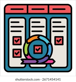 Scrum Board Icon Element For Design