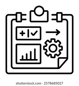 Scrum board icon in linear style 