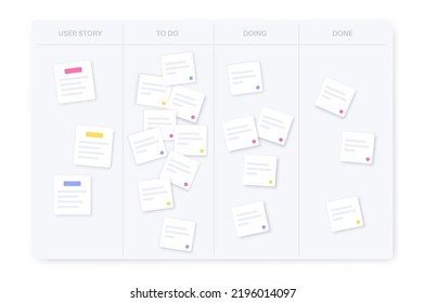 Scrum Board Methodology Meeting Process Cards Stock Vector (Royalty ...