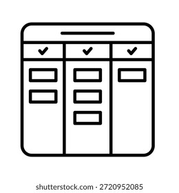 Scrum Board Outline Icon Vector Illustration