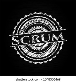Scrum with chalkboard texture