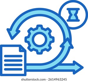 Scrum Icon Blue Vector Illustration
