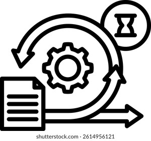 Scrum Icon Line Vector Illustration