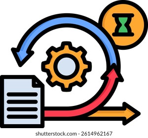 Scrum Icon Lineal Color Vector Illustration