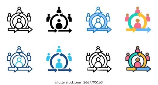 Conjunto de iconos de Scrum colección de estilos múltiples 
