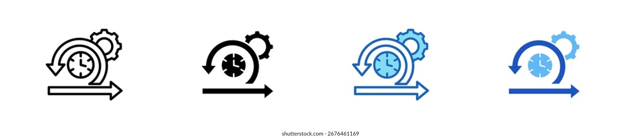 Conjunto de iconos de Scrum Colección de estilos múltiples