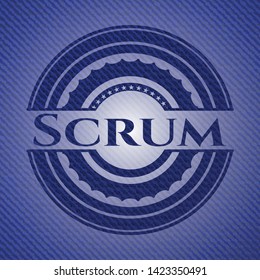 Scrum with jean texture. Vector Illustration. Detailed.