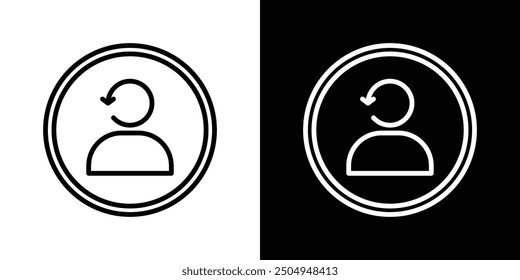 Scrum master icon set in black and white stroke.