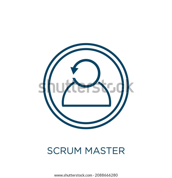 Scrum Master Icon Thin Linear Scrum Stock Vector (Royalty Free ...