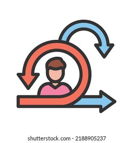 Scrum Master Icon Vector Image. Can Also Be Used For Project Management. Suitable For Mobile Apps, Web Apps And Print Media.