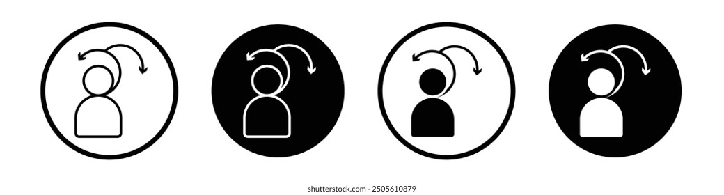 Scrum master vector icon set black filled and outlined style.