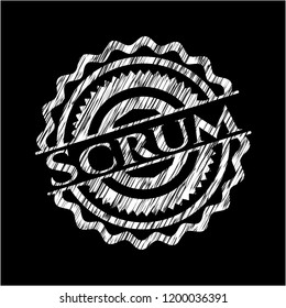 Scrum on chalkboard
