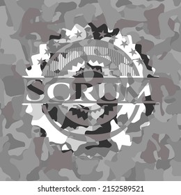 Scrum on grey camo pattern 