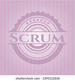 Scrum pink emblem. Vintage. Vector Illustration. Detailed.