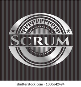 Scrum silver emblem or badge