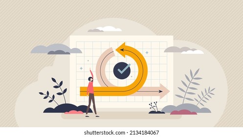 Scrum Sprint Methodology As Agile Development Process Tiny Person Concept. Software Integration And Implementation Process Plan With Task Planning Strategy Vector Illustration. Effective Work Tool.