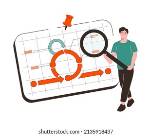 Scrum sprint methodology as agile development process tiny person concept. Software integration and implementation process plan with task planning strategy vector illustration. Effective work tool.