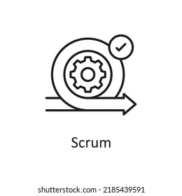 Scrum Vector Outline Icon Design Illustration Stock Vector (Royalty ...