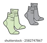 Scrunch socks vector design mockup template.
