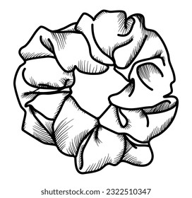 scrunchie line art sketch logo illustration