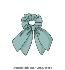 Scrunchies icon in cartoon style. Perfect for hairdress salon, kids shop, beauty and fashion store. Vector illustration