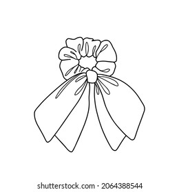 Scrunchies icon in linear style. Perfect for hairdress salon, kids shop, beauty and fashion store. Vector illustration