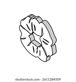 scrunchies silk isometric icon vector. scrunchies silk sign. isolated symbol illustration