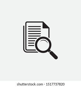 Scrutiny document plan icon in flat style. Vector illustration on white background. 